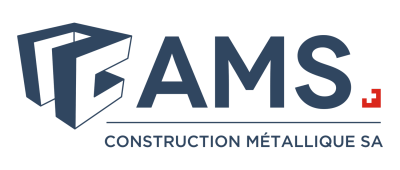 Logo AMS Construction avec drapeau Suisse