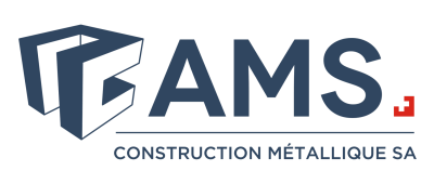 Logo AMS Construction avec drapeau Suisse
